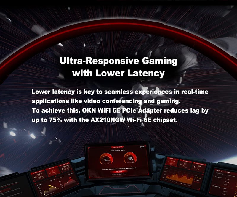 OKN WiFi 6E AX210 WiFi Cardï¼ŒPCIe WiFi Wireless Network Card with Bluetooth 5.3ï¼ŒAX5400 Tri-Band PC Wireless Cardï¼ŒSupports OFDMA & MU-MIMO, Ultra-Low Latency, WPA3, Low-Profile Bracket, Windows 10/11 - Image 4